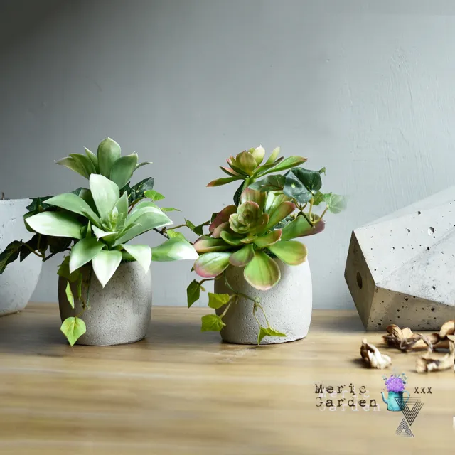 【Meric Garden】高仿真多肉植物療癒手工水泥小盆栽_白佛甲