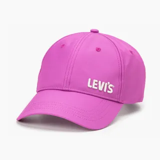 【LEVIS】Gold Tab金標系列 男女同款 可調式插釦棒球帽 / 精工立體刺繡Logo 桃粉 人氣新品 D7278-0016