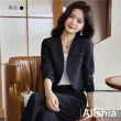 【Alishia】簡約素色凍齡女士時尚西裝外套(現+預 黑 / 米白 / 卡其)