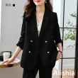 【Alishia】高級感時尚雙排扣OL西裝外套(現+預 黑 / 棕 / 粉)