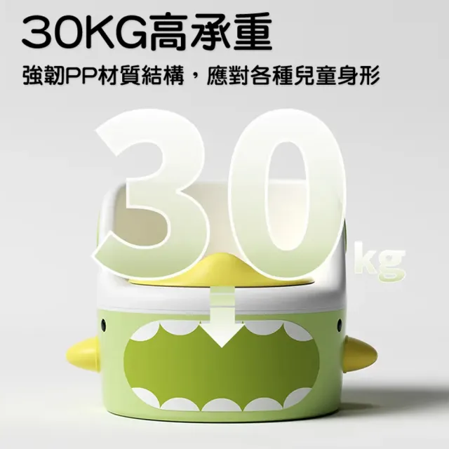【Fameli】小鯊魚造型三合一學習馬桶 軟墊款(馬桶/坐便圈/馬桶圈/椅子/踩腳蹬)