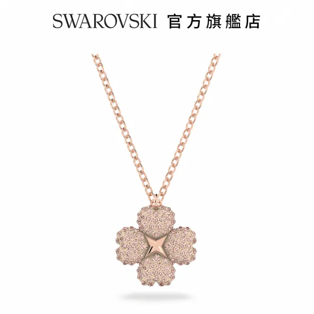 【SWAROVSKI 官方直營】Latisha 鏈墜 花朵 粉紅色 鍍玫瑰金色調 交換禮物