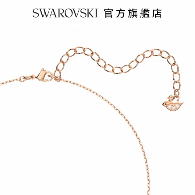 【SWAROVSKI 官方直營】Sparkling Dance 項鍊 白色 鍍玫瑰金色調 交換禮物