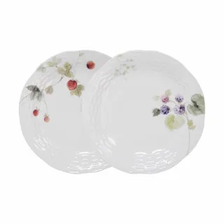 【NARUMI 鳴海骨瓷】幸福果實骨瓷餐盤-2入-20cm(居禮名店獨家代理)