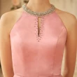 【OMUSES】削肩珠飾領粉色禮服上衣12-12217(S-3L)