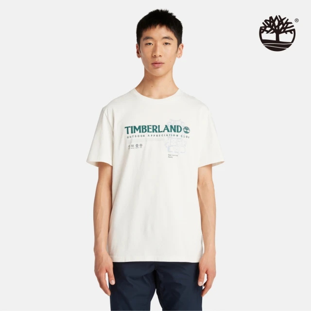 Timberland 男款米色短袖休閒T恤(A42P5DH4