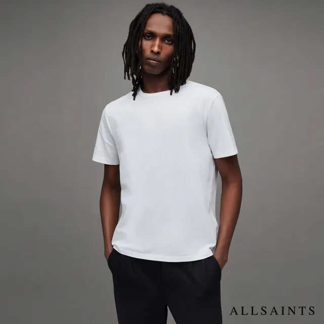 【ALLSAINTS】CURTIS 純棉簡約素面短袖T恤-白 MD026Z(常規版型)