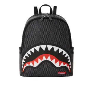 【SPRAYGROUND】SPRAYGATTI REVV 金錢符號棋盤格鯊魚後背包(黑色)