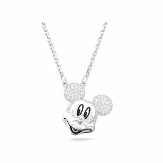 【SWAROVSKI 官方直營】Disney Mickey Mouse 鏈墜白色 鍍白金色