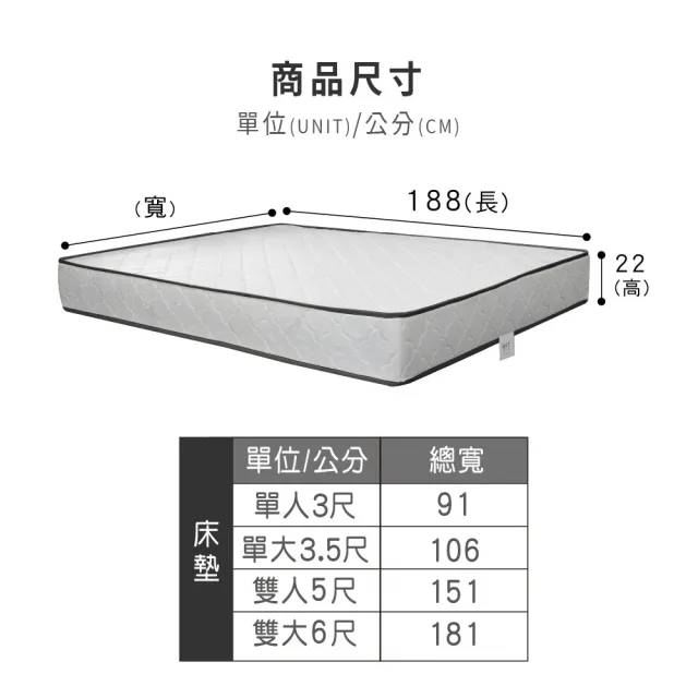 【ASSARI】優眠3M防潑水高彈力支撐獨立筒床墊(單人3尺)