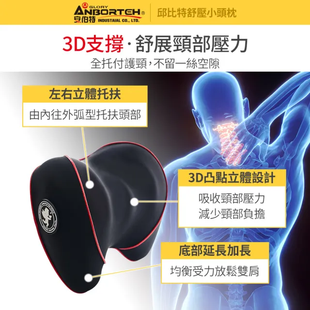 【ANBORTEH 安伯特】邱比特舒壓小頭枕-快(車用頭枕 車用靠枕 車用頭頸枕 汽車頸枕 車用頭靠枕 記憶枕)