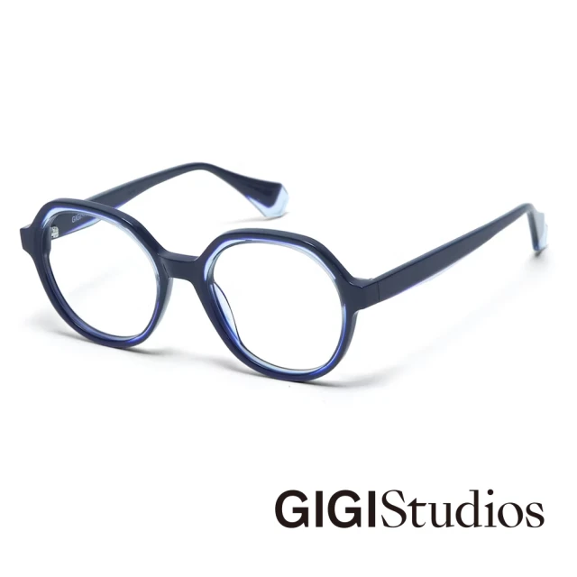 GIGI StudiosGIGI Studios 歐美俏皮內圈透明造型粗圓框光學眼鏡(藍- SMOOTH-6818/3)