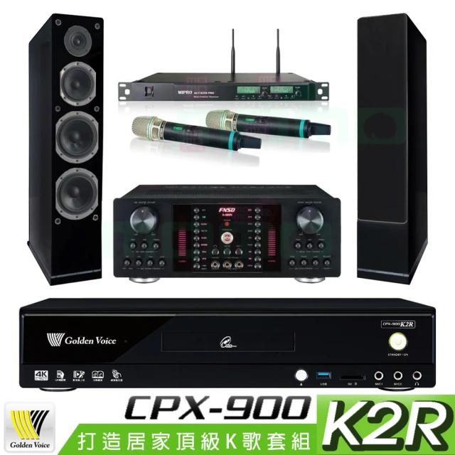 金嗓 CPX-900 K2R+FNSD A-480N+ACT-8299PRO++AS-168 黑(4TB點歌機+擴大機+無線麥克風+喇叭)