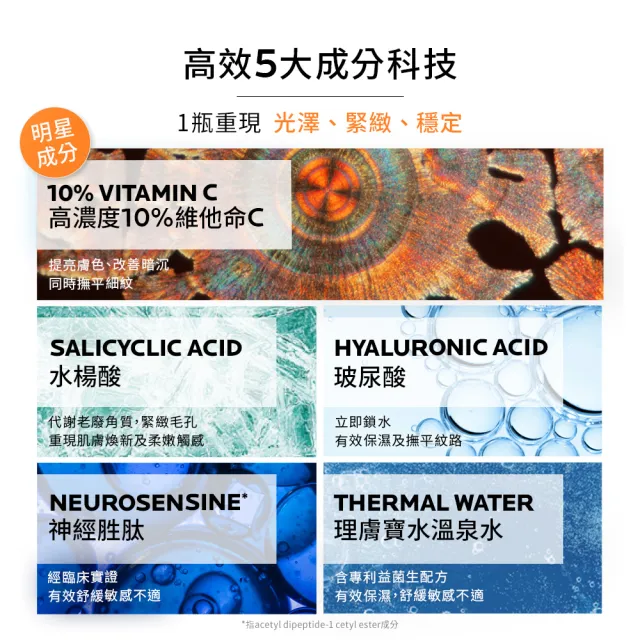 【理膚寶水】B5彈潤修復精華30ml+C10肌光活膚精華 30ml 買60送60超值組_A(彈潤保濕/B5小藍瓶)