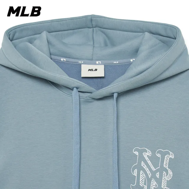 【MLB】大Logo連帽上衣 帽T 紐約大都會隊(3AHDB0336-09BLP)