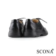 【SCONA 蘇格南】全真皮 輕量Q彈綁帶商務鞋(黑色 0880-1)