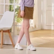 【CUMAR】休閒彈力竹節棉大口袋設計後鬆緊腰短褲裙(黑 綠 駝/魅力商品)