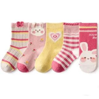 【腳ㄚ子】幼/兒童棉質中筒襪 童襪 襪子 棉襪  兒童襪_奶油小兔(ilbG006)