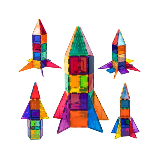 PicassoTiles 畢卡索 32片磁力片積木 火箭組