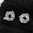 【Jpqueen】平安扣圈型水鑽典雅耳環(3色可選)