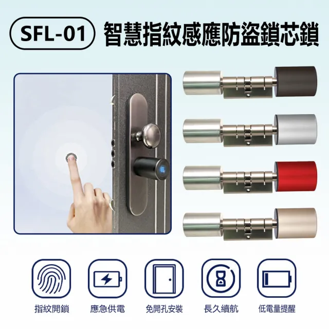 SFL-01 智慧指紋感應防盜鎖芯鎖