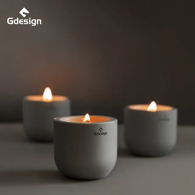 【Gdesign】簡約灰泥系質感香氛蠟燭 175g(香氛蠟燭、花香蠟燭、融蠟燈、多巴胺、擴香、情人節禮物、)