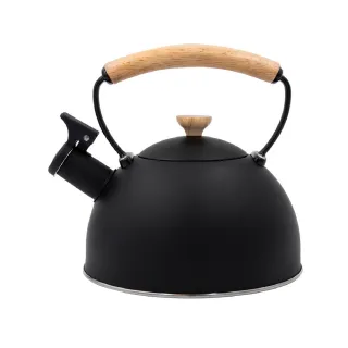 【LaCafetiere】木柄不鏽鋼笛音壺 墨黑1.6L(煮水壺 燒水壺)