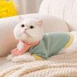 【寵物愛家】秋冬版萌色系小熊圍巾貓狗保暖寵物衣2件組(寵物服飾)