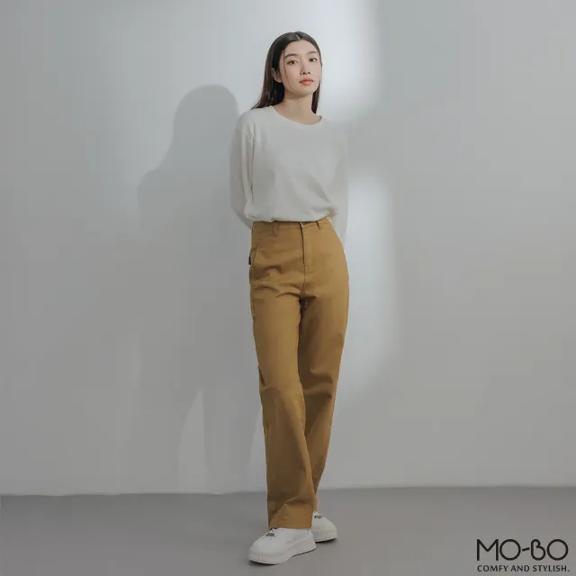 【MO-BO】立體剪裁休閒斜紋褲