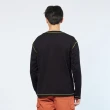 【JEEP】男裝 跳色線條厚磅長袖T恤(黑色)