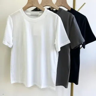【MANI 瑪尼】韓版 修身剪裁設計素色T恤-三色 黑色.白色.軍綠色(T恤)