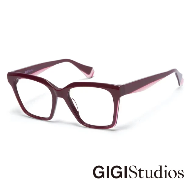 GIGI Studios 俐落都會風格粗方框光學眼鏡(紅- MELLOW-6820/6)