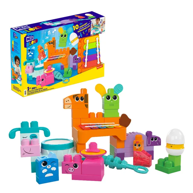 【Mega Bloks 美高積木】農場音樂積木組(兒童積木/大積木/學習積木/創意DIY拚搭/男孩玩具/女孩玩具)