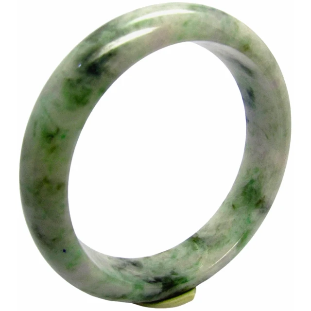 小樂珠寶 翡翠手鐲飄滿綠花天然A貨(手圍18.3號 內徑57