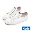 【Keds】JUMP KICK 復古運動織帶休閒鞋-白粉(9231W123480)