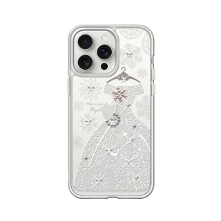 【apbs】iPhone 15 / 14系列 防震雙料水晶彩鑽手機殼(禮服)