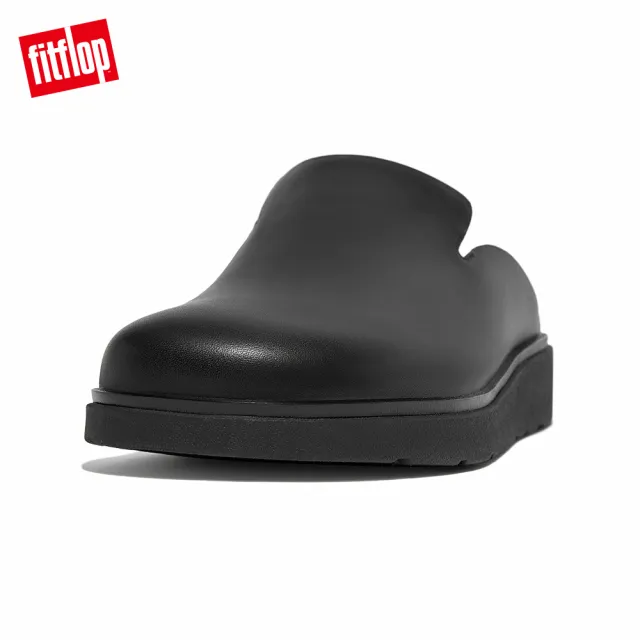 【FitFlop】GEN-FF MENS LEATHER MULES經典舒適木屐鞋/穆勒鞋-男(靓黑色)