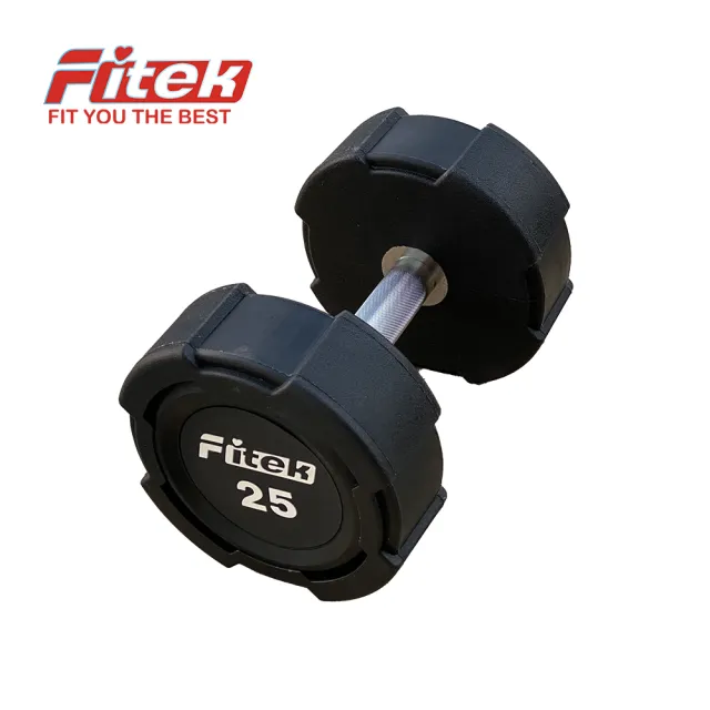 【Fitek】25公斤PU啞鈴單支/悍馬啞鈴 可摔啞鈴(25KG方型包膠啞鈴/25公斤包膠啞鈴)