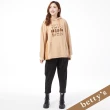 【betty’s 貝蒂思】短絨毛皮菱格紋拼接連帽T-shirt(卡其色)