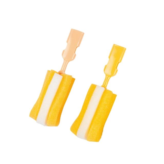 【Piyo Piyo 黃色小鴨】組合式泡棉奶瓶刷替換刷頭(奶瓶清潔 水壺清潔 水杯清潔 可替換 可拆卸)