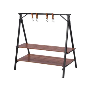 【CLS】三角鋁合金雙層置物架 胡桃(雙層置物架 置物架 架子 露營收納架 戶外 露營 逐露天下)