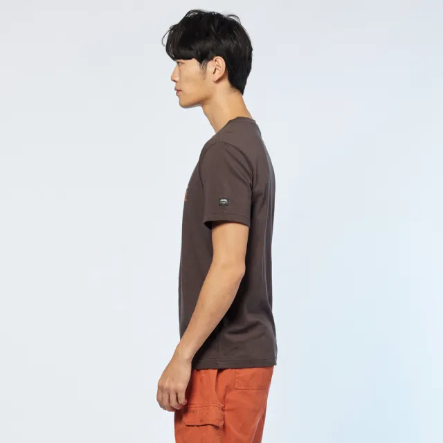 【JEEP】男裝 品牌LOGO純棉百搭短袖T恤(咖啡色)