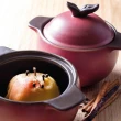 【義大利WALD】蘋果造型鍋蓋雙耳小陶鍋-卡其(陶鍋)
