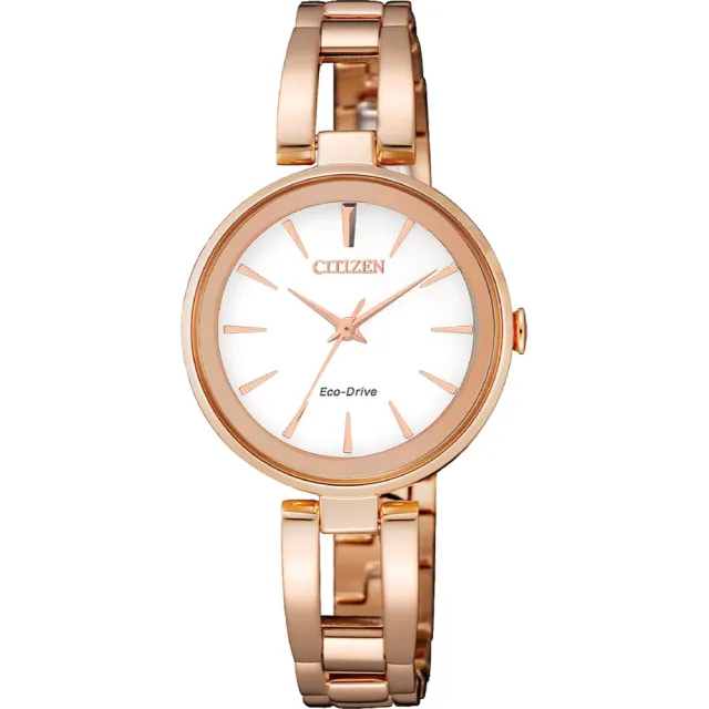 【CITIZEN 星辰】光動能手鍊女錶-28mm 手錶 聖誕節禮物(EM0639-81A)