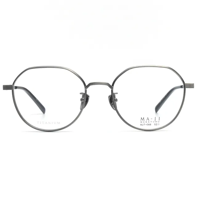 【MA-JI MASATOMO】皇冠型切角光學眼鏡 日本鈦(槍 黑#MJT098 C2)