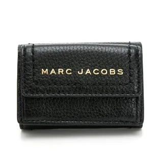 【MARC JACOBS 馬克賈伯】浮雕LOGO牛皮三折扣式小短夾(多色任選)