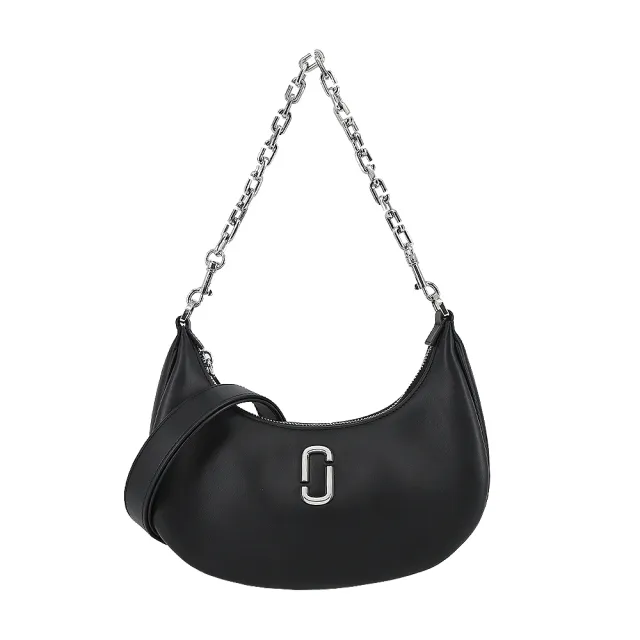 【MARC JACOBS 馬克賈伯】THE CURVE皮革鏈帶手提/肩背包(黑)