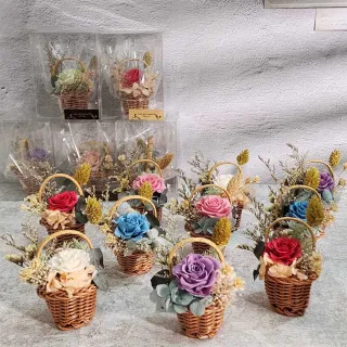 【OSTARA FLORIST 奧斯塔拉花藝】迷你療鬱小花籃(閨蜜小禮、永生花、生日、花禮、婚禮小物、交換禮物)