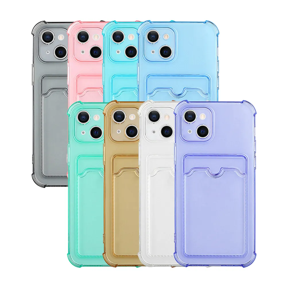 IPhone13 MINI 5.4吋 加厚版多色透明空壓插卡手機殼(13MINI手機殼13MINI保護套)