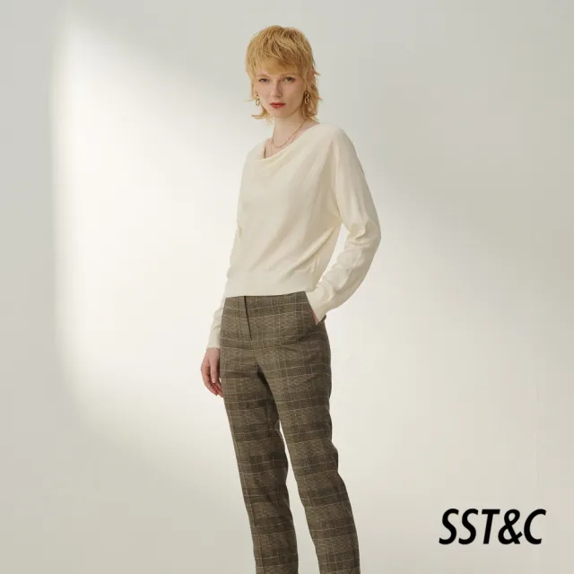 【SST&C】女裝 白色墜領羊毛針織衫8662309001(換季55折)